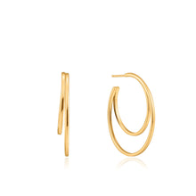 Load image into Gallery viewer, Gold Crescent Hoop Earrings

