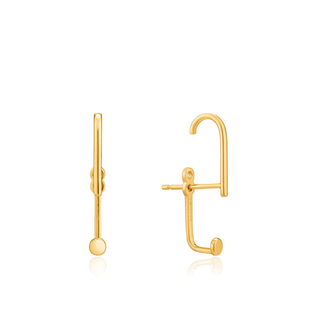 Gold Dot Ear Jackets With Lobe Hook