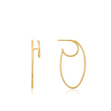 Load image into Gallery viewer, Gold Oval Double Hoop Earrings
