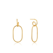 Load image into Gallery viewer, Gold Spiral Oval Hoop Earrings

