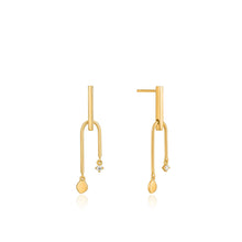 Load image into Gallery viewer, Gold Double Drop Stud Earrings
