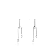Load image into Gallery viewer, Silver Double Drop Stud Earrings
