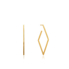 Load image into Gallery viewer, Gold Textured Diamond Hoop Earrings
