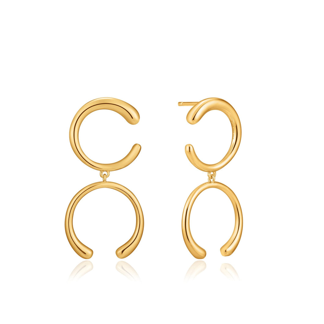 Gold Luxe Double Curve Earrings