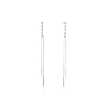 Load image into Gallery viewer, Silver Spike Double Drop Earrings

