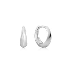 Load image into Gallery viewer, Silver Single Spike Huggie Hoop Earrings
