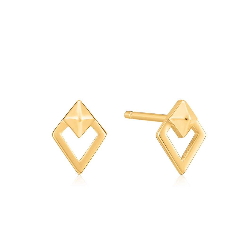Gold Spike Diamond Stud Earrings