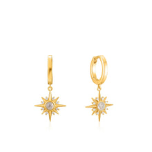 Load image into Gallery viewer, Gold Midnight Star Huggie Hoop Earrings
