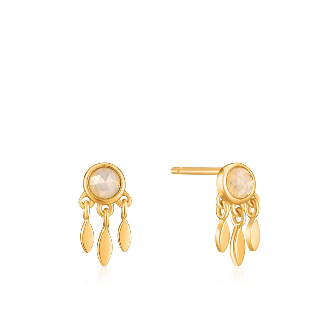 Gold Midnight Fringe Stud Earrings