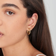 Load image into Gallery viewer, Gold Scattered Stars Hoop Earrings
