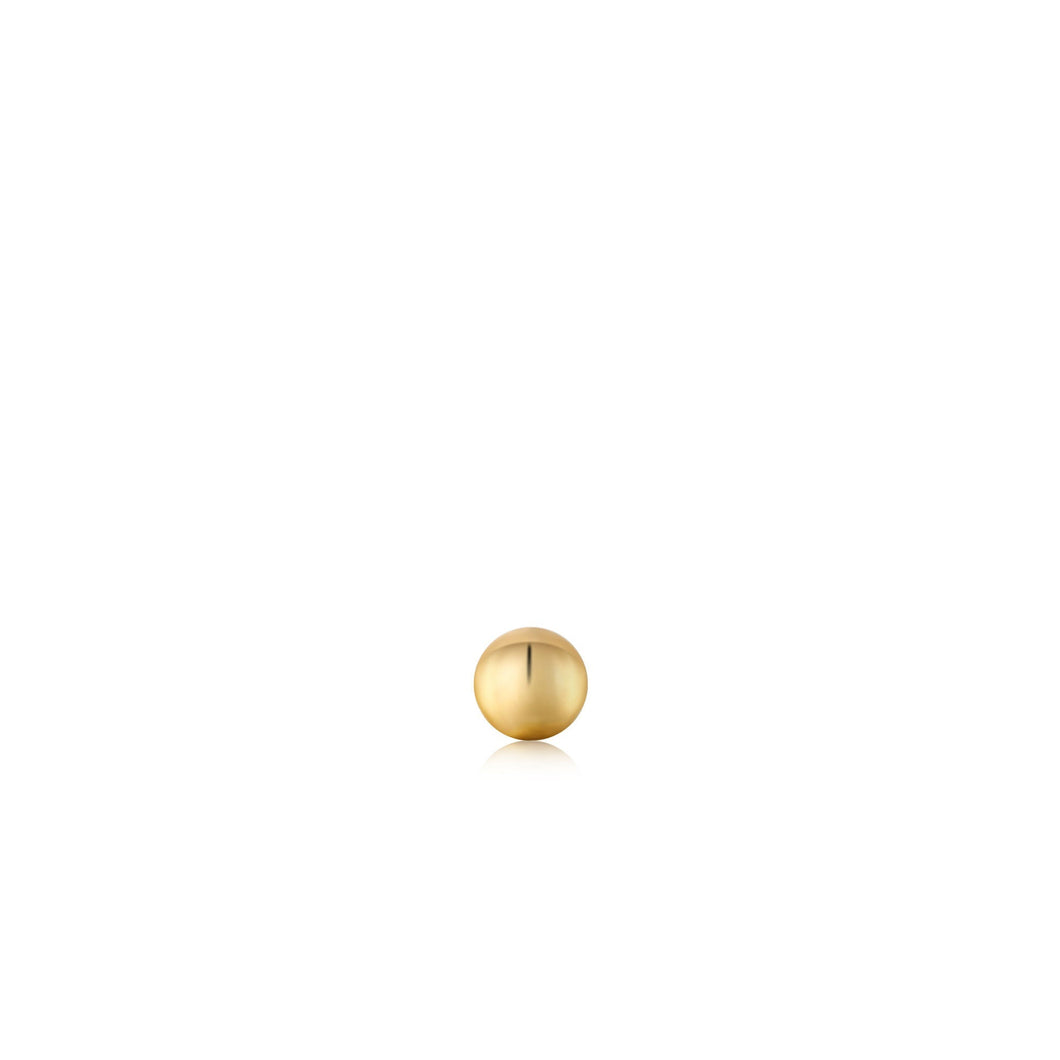 Mini Sphere Barbell Gold Single Earring