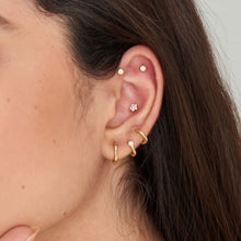 Load image into Gallery viewer, Gold Smooth Mini Huggie Hoop Earrings
