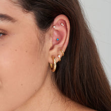 Load image into Gallery viewer, Gold Sparkle Bezel Barbell Single Earring
