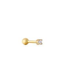 Load image into Gallery viewer, Gold Sparkle Barbell Single Earring
