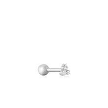 Load image into Gallery viewer, Silver Trio Sparkle Barbell Single Earring
