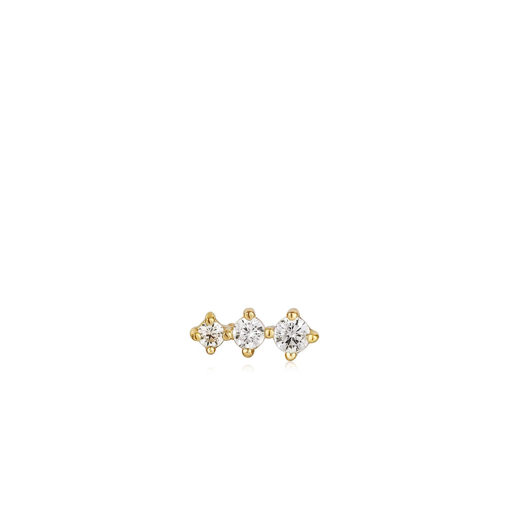 Gold Sparkle Crawler Barbell Single Earring