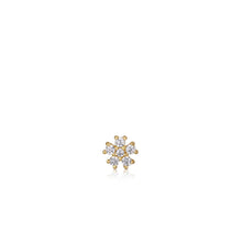 Load image into Gallery viewer, Gold Sparkle Flower Barbell Single Earring
