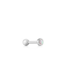 Load image into Gallery viewer, Silver Kyoto Opal Bezel Barbell Single Earring
