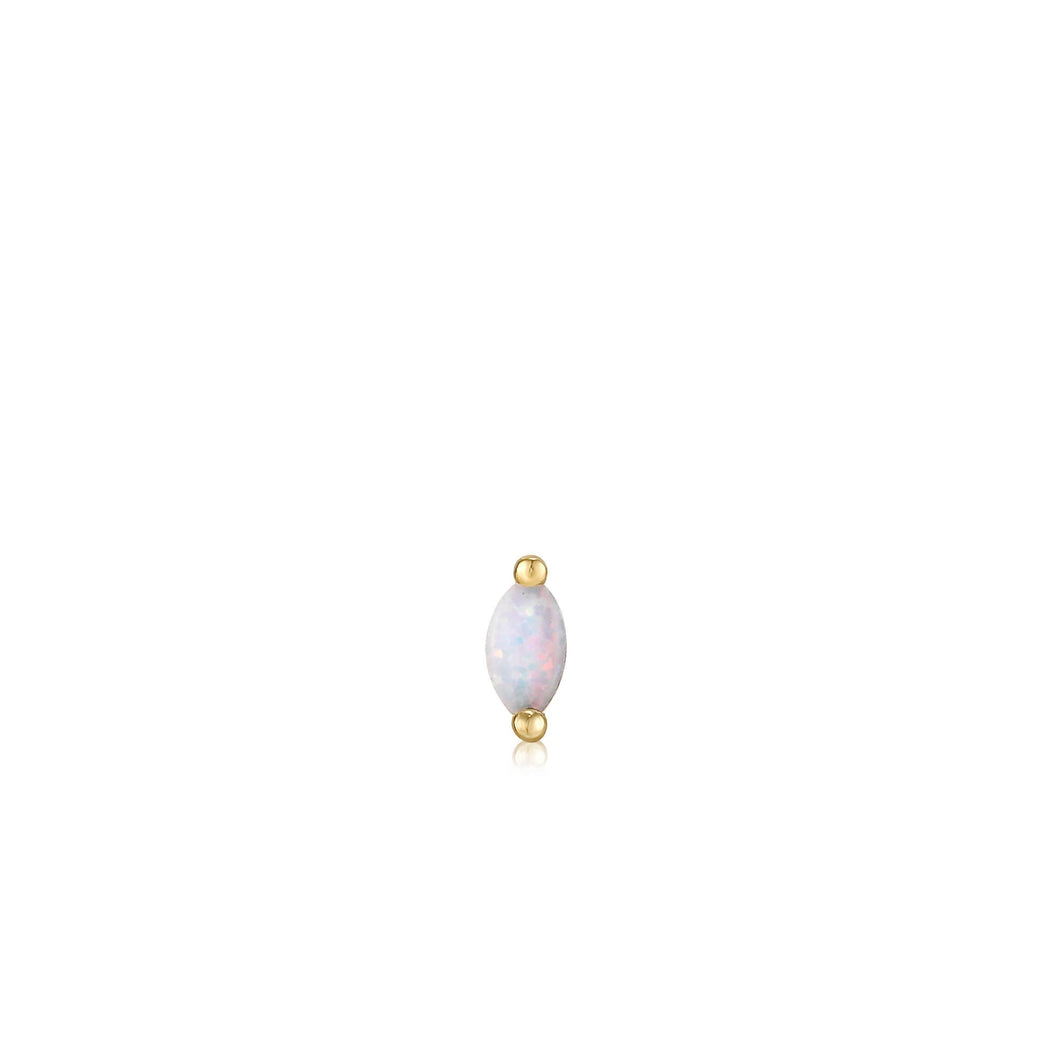 Gold Kyoto Opal Marquise Barbell Single Earring