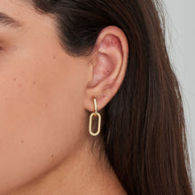 Load image into Gallery viewer, Gold Rope Oval Drop Earrings
