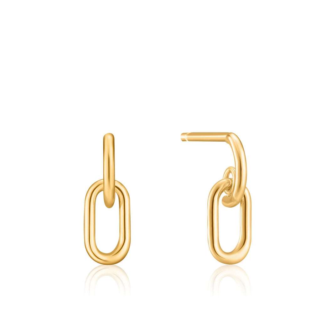 Gold Link Stud Earrings