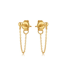 Load image into Gallery viewer, 14kt Gold Chain Drop Stud Earrings
