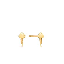 Load image into Gallery viewer, 14kt Gold Key Stud Earrings
