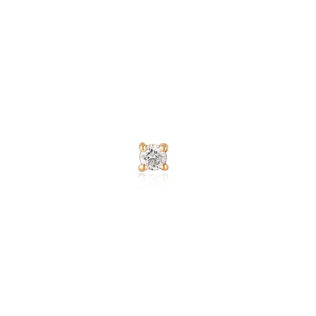 14kt Gold Stargazer Natural Diamond Single Labret Earring