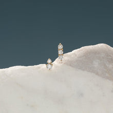Load image into Gallery viewer, AGNES | Triple Diamond Single Stud Studs AURELIE GI 
