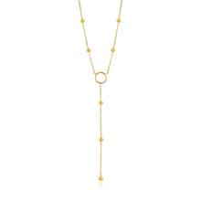 Load image into Gallery viewer, Gold Modern Circle Y Necklace
