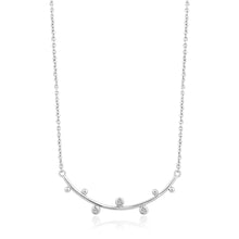 Load image into Gallery viewer, Silver Shimmer Solid Bar Stud Necklace
