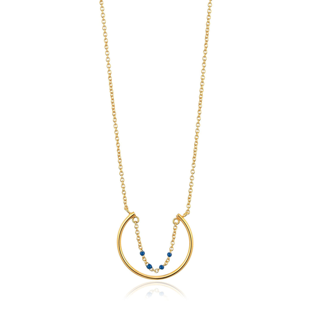 Gold Dotted Circle Necklace