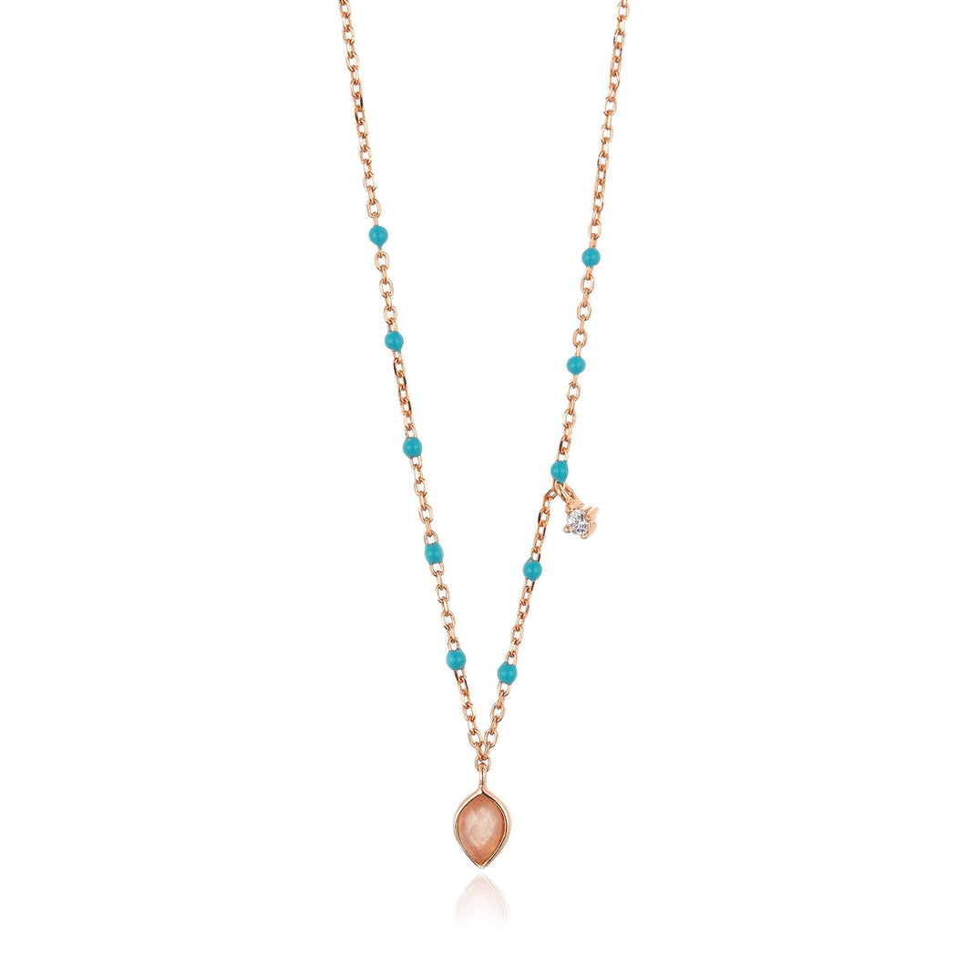 Rose Gold Dotted Pendant Necklace