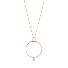Load image into Gallery viewer, Rose Gold Texture Double Circle Pendant Necklace
