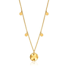 Load image into Gallery viewer, Gold Ripple Drop Discs Necklace

