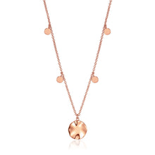 Load image into Gallery viewer, Rose Gold Ripple Drop Discs Necklace
