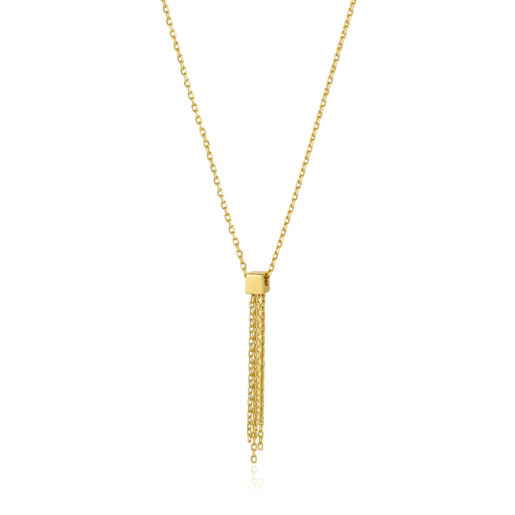 Gold Tassel Drop Necklace