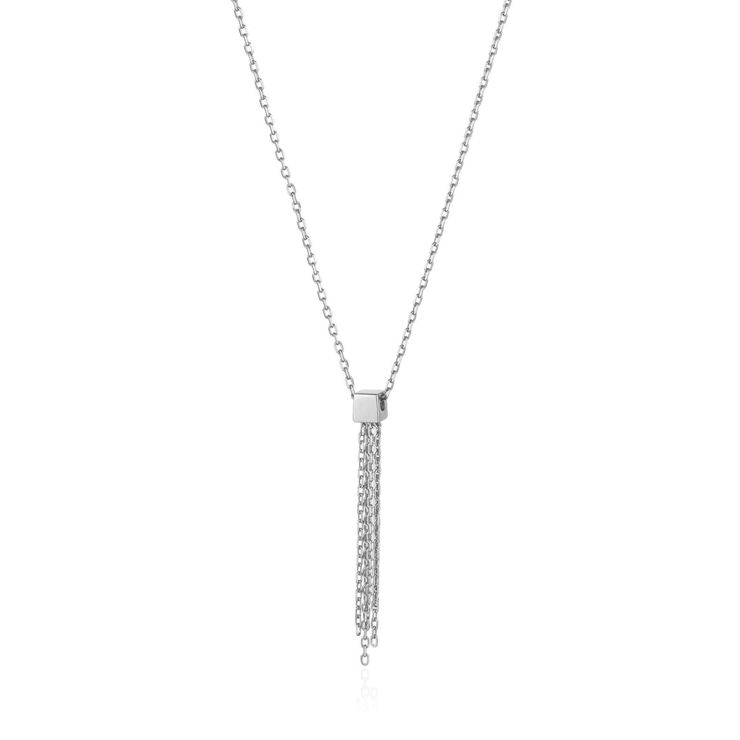 Silver Tassel Drop Necklace