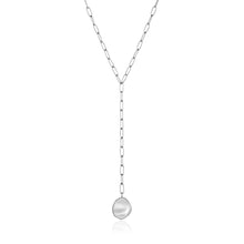 Load image into Gallery viewer, Silver Crush Disc Y Necklace
