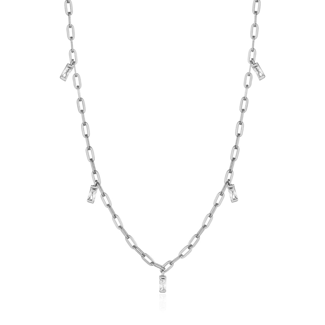 Silver Glow Drop Necklace