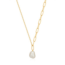 Load image into Gallery viewer, Gold Pearl Chunky Necklace
