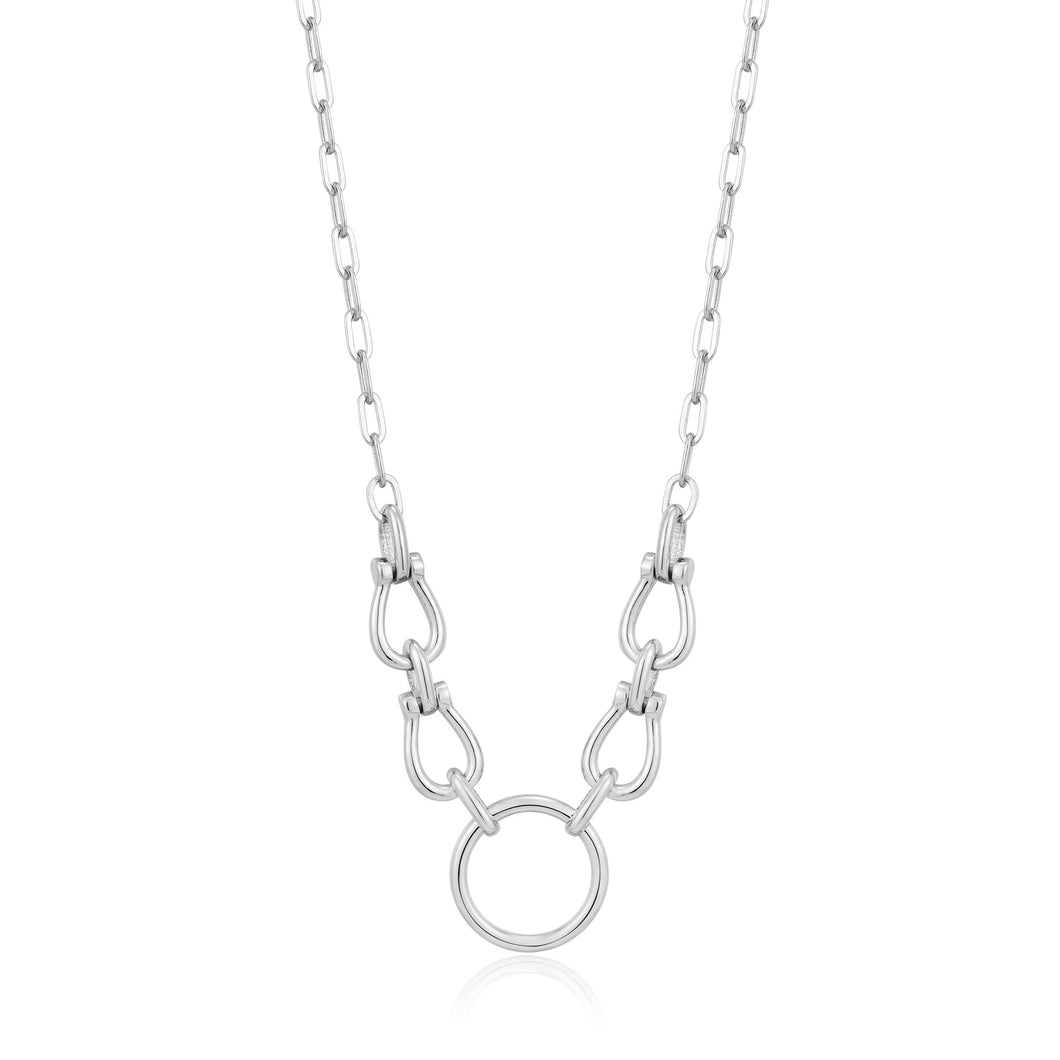 Silver Horseshoe Link Necklace