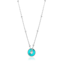 Load image into Gallery viewer, Silver Turquoise Disc Necklace
