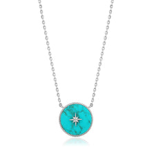 Load image into Gallery viewer, Silver Turquoise Emblem Necklace
