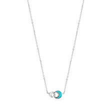 Load image into Gallery viewer, Silver Tidal Turquoise Crescent Link Necklace
