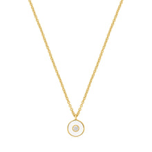 Load image into Gallery viewer, Optic White Enamel Disc Gold Necklace
