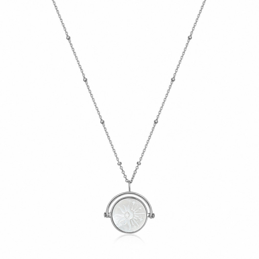 Sunbeam Emblem Silver Necklace