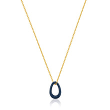 Load image into Gallery viewer, Navy Blue Enamel Gold Twisted Pendant Necklace
