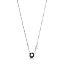 Load image into Gallery viewer, Raven Black Enamel Silver Link Necklace
