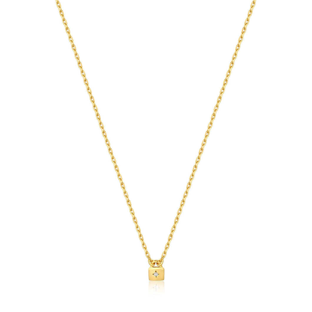 Gold Padlock Necklace